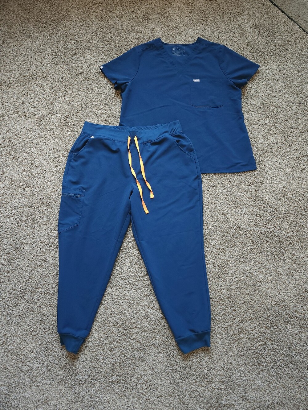 Figs Womens Scrubs Set Deep Reef Catarina Top XXL Zamora Bottom Jogger XXL/P